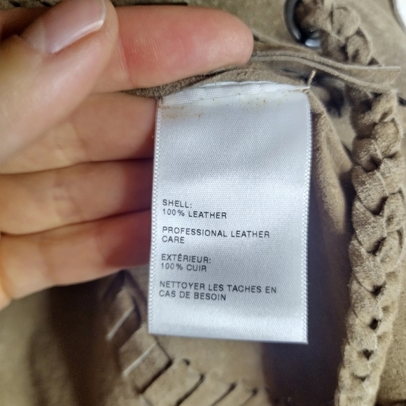 Ecote suede leather festive fringe braids Western cowgirl jacket sz M - Picture 6 of 9